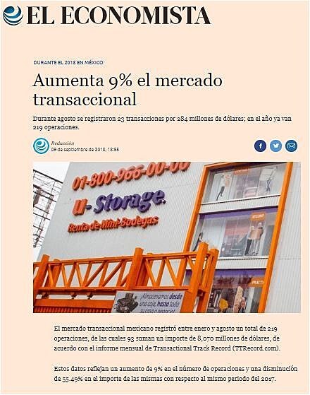 Aumenta 9% el mercado transaccional